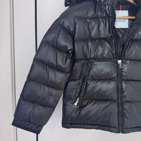MONCLER Kids Maya Water Resistant Hooded Down Puffer Coat In Black - Picture 4 of 9